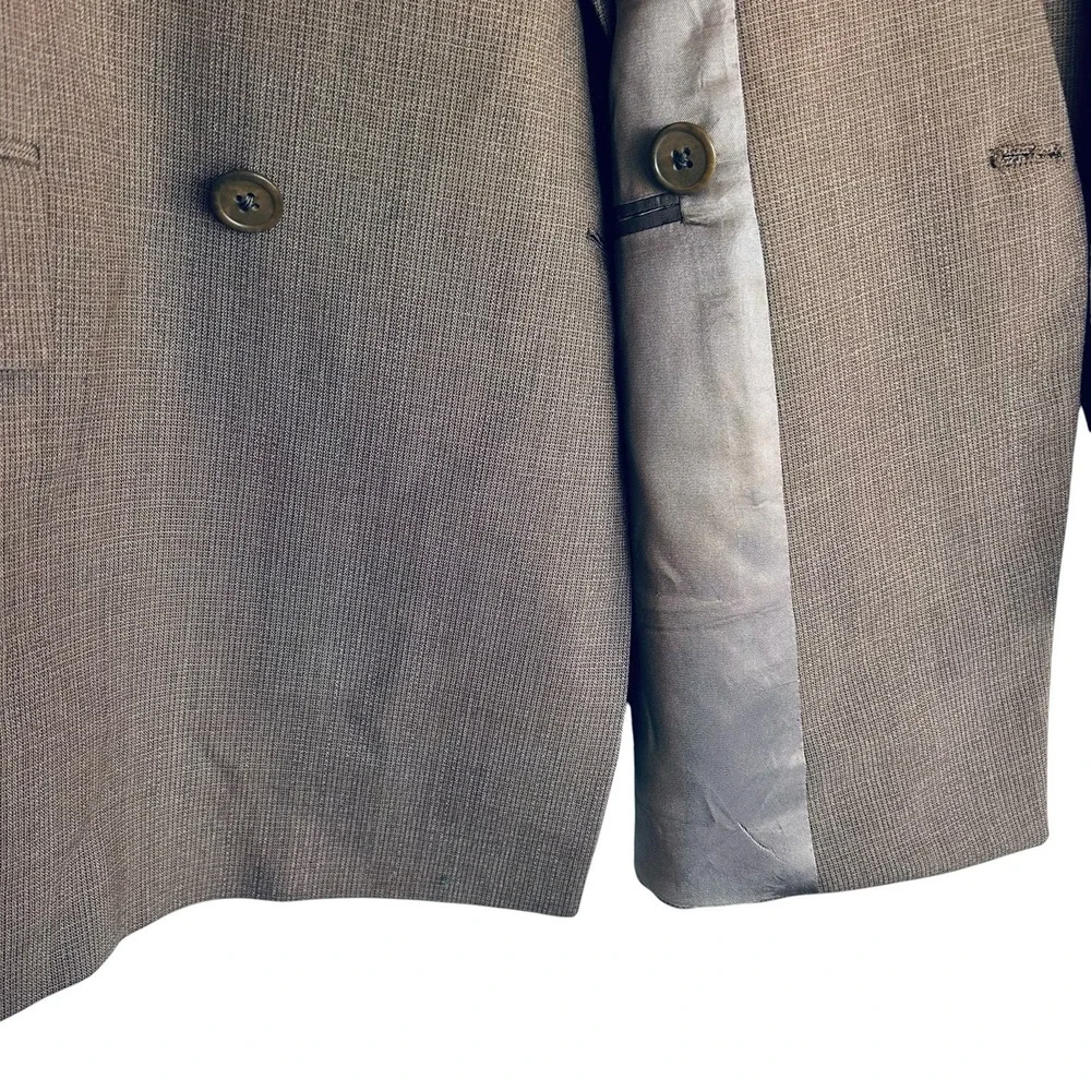Hart Schaffner Marx Impressions Double Breasted Blazer 41R Brown Vintage NWT